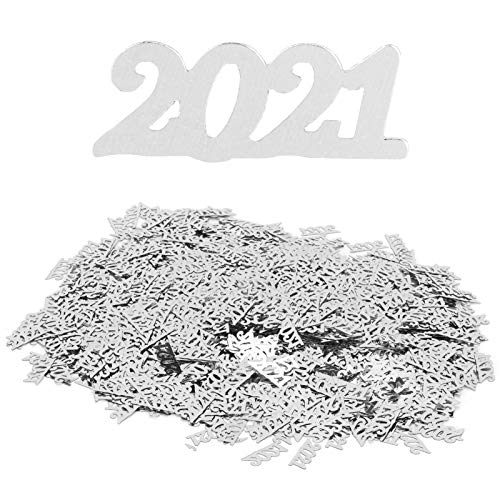 Confetti 2021 de prata para decorações de mesa, decorações de graduação favores de festa