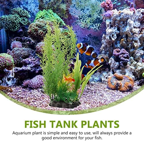 Patkaw 2pcs Aquário Plantas Artificial Plantas aquáticas Plantas de peixes Decoração Ornamento Faux