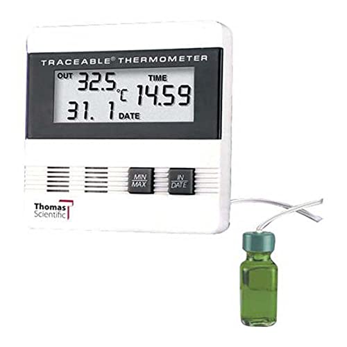 Termômetro de vacina de 5 ml rastreável de Thomas, com memória máxima/data/min de memória, -40