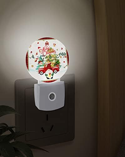 Luz da noite de Natal rústica para crianças, adultos, meninos, meninas, criança, viveiro de bebês, banheiro, quarto corredor plugue portátil na parede luz sensor automático Xmas gnome Red Truck Snowman Snowflake xadrez xadrez