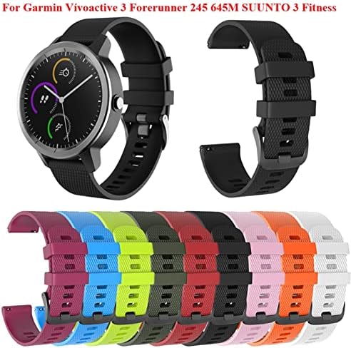 Cinta de relógio de substituição de silicone axti para Garmin Vivoactive 3 pulseira inteligente para Garmin Forerunner 245 645M Suunto 3 Fitness Watch