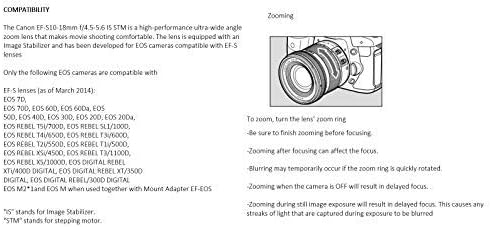 Canon EF-S 10-18mm f/4.5-5.6 é lente STM com lente Canon Hood EW-73C