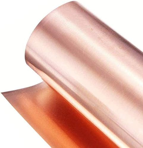 POONSDS 99,9% Folha de folha de cobre pura Rolo de folha de metal fino, tira de cobre 0,1mm*20mm*1m