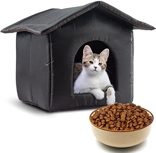 Casas de gatos Bnosdm para gatos selvagens ao ar livre e tigelas de comida de gato de cerâmica