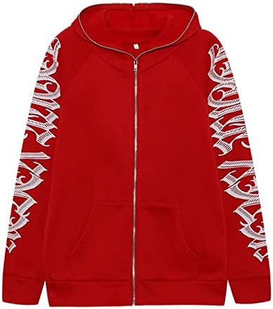 Rmxei streetwear letra imprimida women jackets capuz zípeira de manga longa de roupas de inverno gótico
