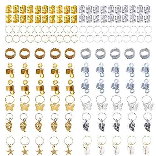 140 pcs jóias localizadoras para feminino de cabelo dreadlocks acessórios clipes de borboleta tranças jóias