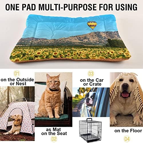 Kigai Balloon Sunflowers Bed Bed Tapete Para Catrate Cat Cat Pad Design não deslizamento Lavagem lavável Caso