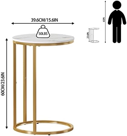 Função Casa C Table Tabela final, mesa lateral do sofá em forma de C, mesas de sofá que deslizam para baixo,