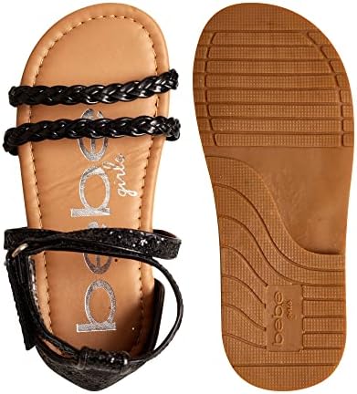 Sandálias de meninas para criança Bebe - Leatherette trançada Glitter Gladiator Sandal
