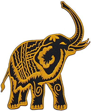Pó gráfico pó retro royal elefante bordado ferro bordado em patch signo de animal símbolo jean figuril backpack