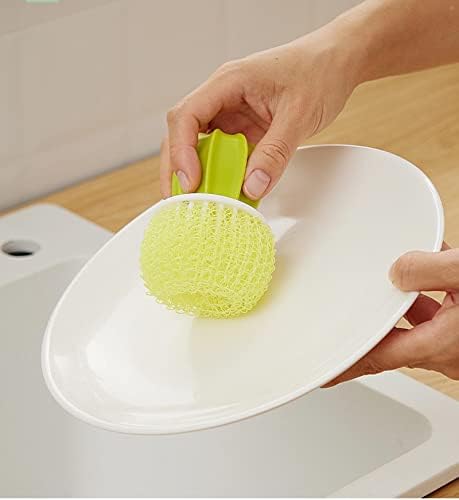 Escova de limpeza de cozinha doméstica, escova de lavagem de louça, pausas em vaso de panela, bola de