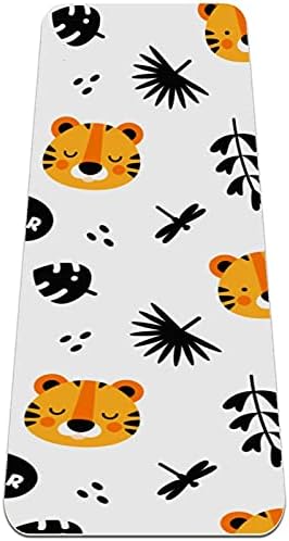 Mat de ioga extra grosso de 6 mm, adorável catoon tigre padrão-01 impressão e ecologicamente correto TPE Mats Pilates