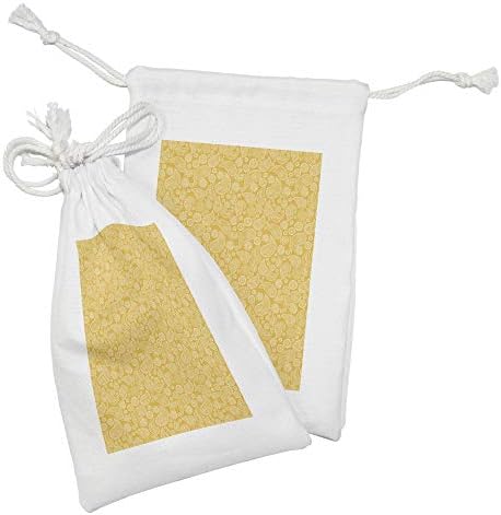 Conjunto de bolsas de tecido de Ambesonne Paisley de 2, padrão tradicional de Buta Ornament Orientn Motifs