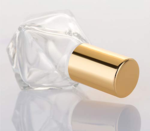 Garrafas de rolos de vidro de 5 ml, 12 pcs garrafas de roll-on essencial garrafas de rolos de óleo para perfumes