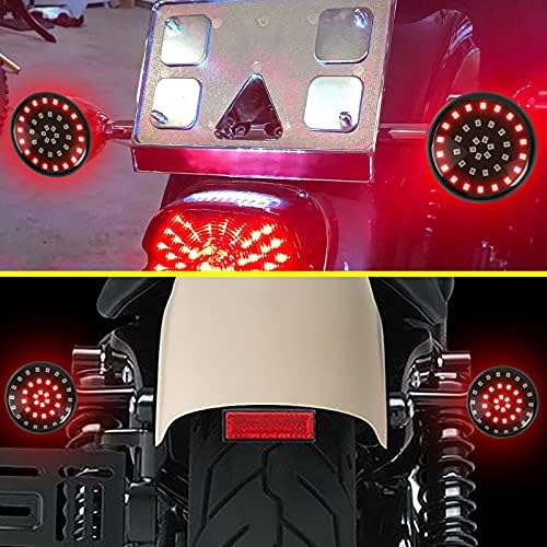 Kolemo 2 traseiro 1157 LED sinaliza luzes de freio traseiro vermelho com sinais de giro defumado capa de lente compatível com para visitar os modelos Dyna Sportster Sofrail 2011-2022