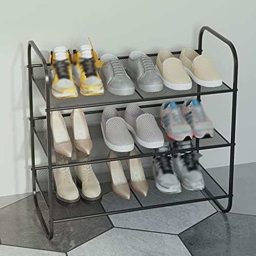 Rack de sapatos de sapato Hnhynsy 3, prateleira de armazenamento de sapatos de metal resistente e