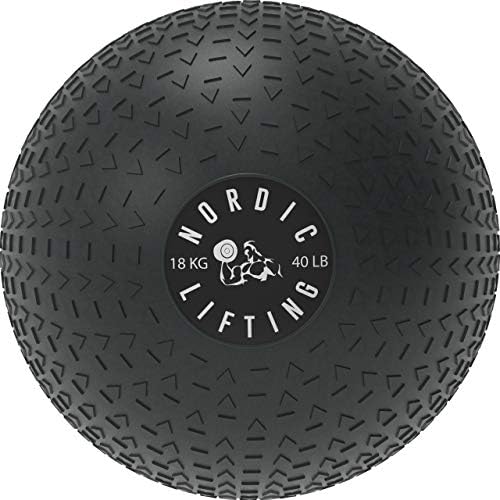 Nordic Lifting Slam Ball 40 lb pacote com mini stepper - cinza branco
