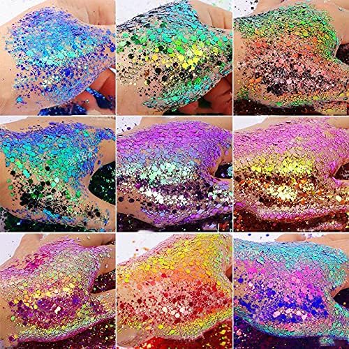 Chameleon Glitter, 10 cores 150g/5,29 oz artesanato de mudança de cor Glitter, mistura glitter que