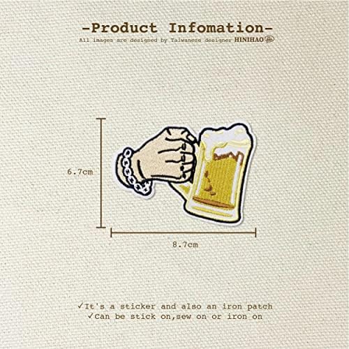 Hinihao 1 PC Taiwan Taiwan Beer Patch Stick Stick On/Iron On/Sew On Patch Applique para roupas, mochila,
