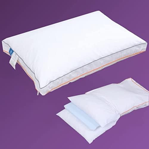 Almofadas de cama de resfriamento em casa Schnauzer para dormir, 3 camadas de tamanho de espuma de memória ajustável em 3 camadas para o estômago lateral e dormentes de costas de algodão macio, lavável removível