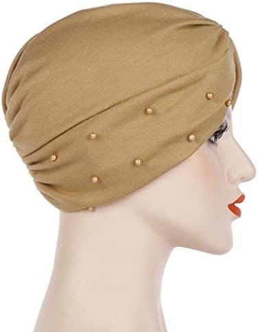 Lenço de cabeça de algodão pdgjg para mulheres boné fêmea fêmea de miçanga de turbante turbante roupas