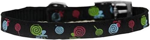 Mirage Pet Products Lollipops Nylon Dog Collar com fivela clássica 3/, preto, tamanho 8