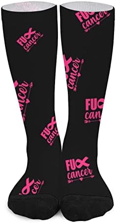 Weedkeycat Fuck Cancer Arrow Socks Novelty Funny Print Graphic Casual Moderate espessura para o outono da primavera