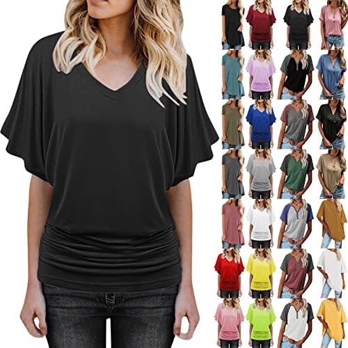 LytryCameV Bloups for Women Summer Summer Loose Fit Feminino Tops Casual Casual Casual Sexy Camisetas