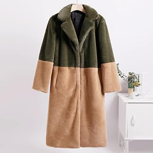 Casaco de manga longa de inverno feminino sobretudo de peles Faux Plus Tamanho macio de capa de casaco