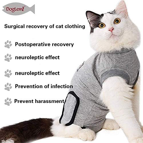 Traje de recuperação de gatos doglemi para feridas abdominais e doenças de pele, profissional após cirurgião