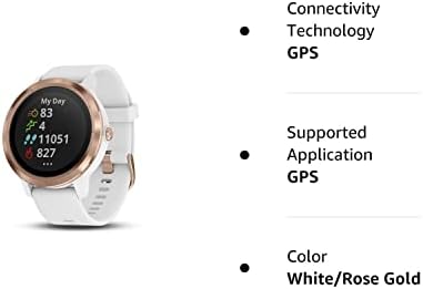 Garmin 010-01769-09 Vívoactive 3, GPS Smartwatch com pagamentos sem contato e aplicativos esportivos embutidos, 1.2 , White/Rose Gold