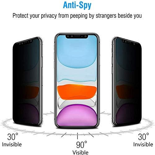Protetor de tela de privacidade YTaland para T-Mobile Revvl 6 5G, [2 pacote] Anti-espião Anti Peep sem bolhas