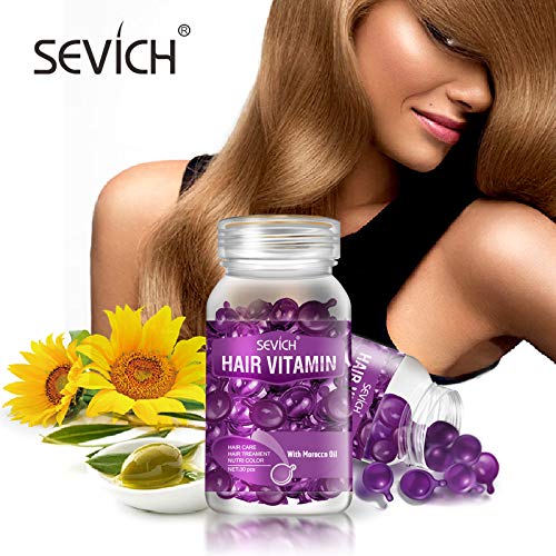 Cápsula sérica de vitamina capilar Sevich - fórmula de essência hidratante do cabelo, com vitaminas A C E vitamina