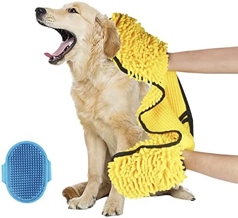 Toalhas de cachorro para secar cães kit com grande super absorvente chenille cão taco de secagem pincel de