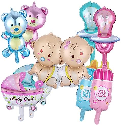 Baby Gênero Revelar balões, meninos e meninas balões, balões rosa e azul de papel alumínio, gênero revelam suprimentos