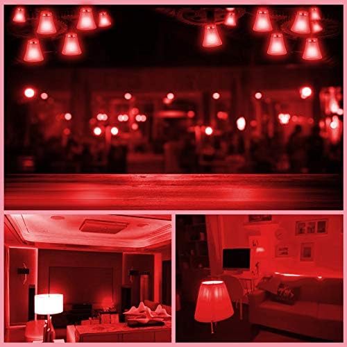 KQHBEN 2W LED RED LUZ VERDE LUZ E26 BASE S14 Bulbo de cordas leves coloridas para Halloween Festas de Natal