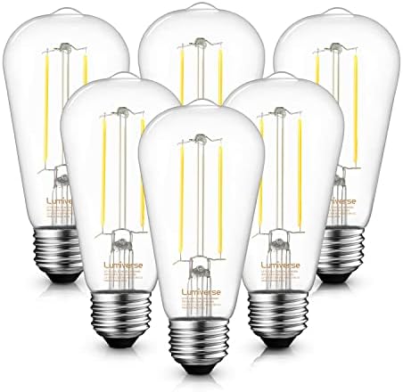 Lumiverse E26 LED vintage Edison Bulbs Cri 90+, 5,5W 60W