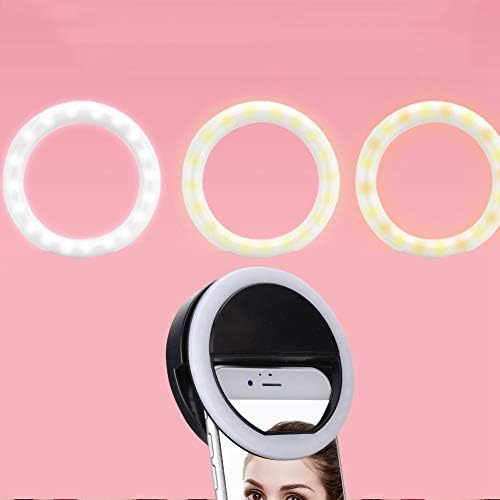 Selfie LED Ring preenche a luz com 3 botão de toque de brilho auxiliar, 36 LEDS Vídeo Vídeo
