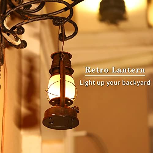 2 lanternas decorativas de embalagem, lanternas vintage LEDA DE BATERAGEM LED LED LEDO DA IMPRESSÃO