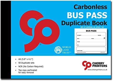 Impressoras de cerejeira | Passe de ônibus | Livro duplicado | 2 parte | Sem carbono | Ncr | 50 conjuntos