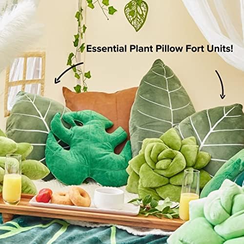 Green Philosophy Co. Almofado de folha de pelúcia - sotaque 3D SUCCUNTE FELHOUN Pillow para sofá de