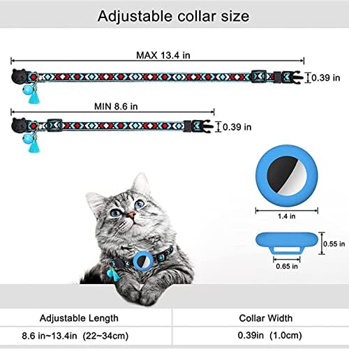 Colar de fivela de metal para cães gato de gato com colarinho intermediário de sino de colarinho de fivela de fivela de silicone padrão colarinho de estimação