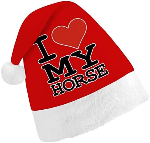 Eu amo meu cavalo chapéu de Natal Papai Noel Chapé