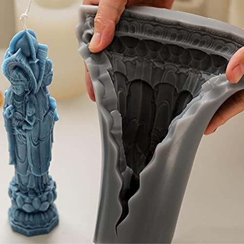 Molde de silicone da estátua de Buda 3D para moldes de sabão artesanal para velas moldes de argila de argila