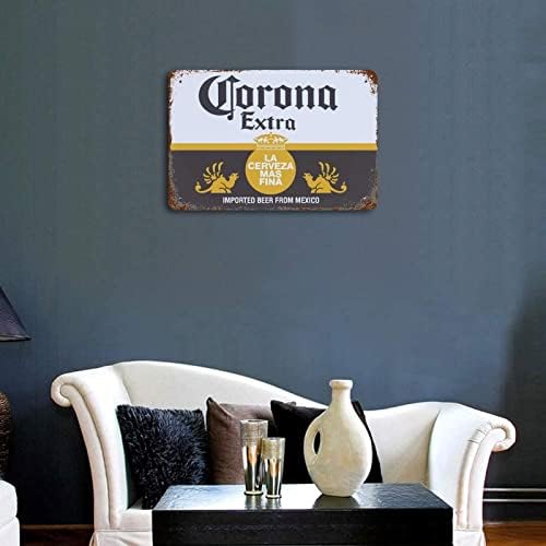 Cerveja Zomoy Corona do México Metal Tin Sign Vintage Metal Sign Retro Tin Sinp Wall Art Poster Sinais de parede para barras cafés pubs homens cavernas placas de parede decoração de parede presente 8x12 polegadas