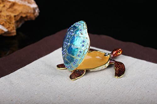 ZNewlook Tartaruga marinha cravejada de jóias Caixa de jóias Caixa de bugigangas Tartaruga de cristal tcheca de