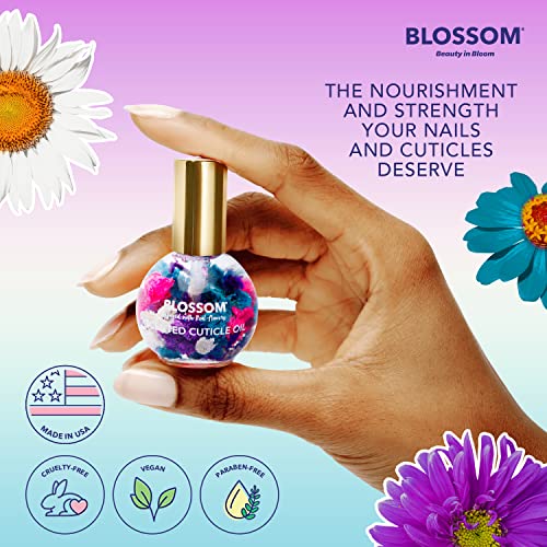 Blossom hidratando, hidratante, fortalecedor, óleo de cutícula perfumada, infundida com flores reais, feitas
