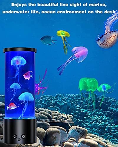 Lâmpada de lava de água -viva, 2022 Upgrade 3D Águeira realista de águas Aquarium tanque de