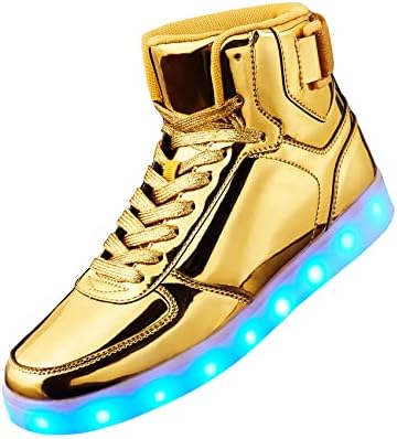 DIYJTS unissex LED Sapatos iluminados, tênis led de moda alta LEDs USB Sapatos luminosos recarregáveis ​​para homens,