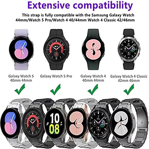 Mingyi Titanium Watch Band para Samsung Galaxy Watch 5 Pro No Gap Metal Strap Band, Galaxy Watch 5/4 40mm 44mm
